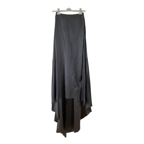 Pre-owned Giorgio Armani Silk Skirt Suit In Black