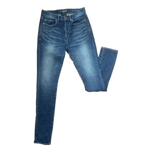 Pre-owned Saint Laurent Slim Pants In Blue