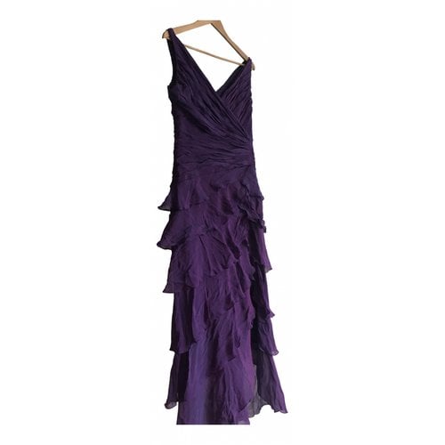 Pre-owned Tadashi Shoji Silk Maxi Dress In Purple