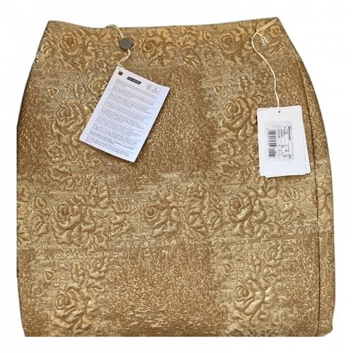 Pre-owned Valentino Tweed Mid-length Skirt In Gold