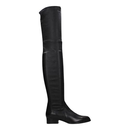 Pre-owned Parallele Vegan Leather Boots In Black