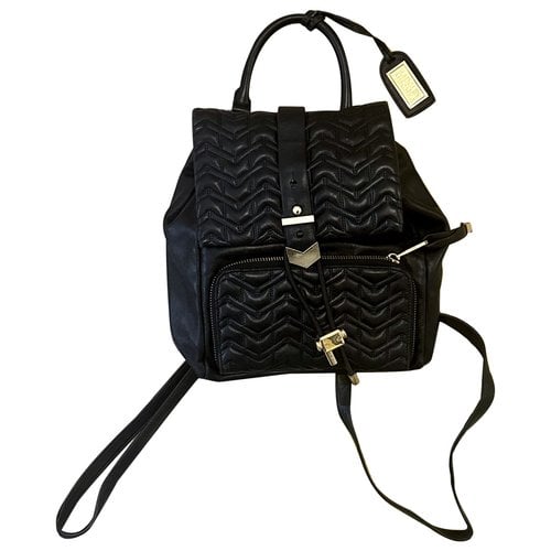 Pre-owned Badgley Mischka Leather Backpack In Black