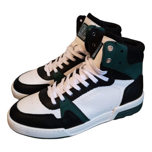 Pre-owned Steve Madden Leather High Trainers In Green