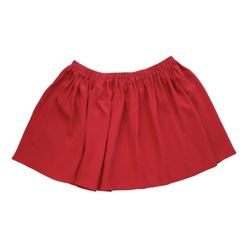 Pre-owned Miu Miu Silk Mini Skirt In Red