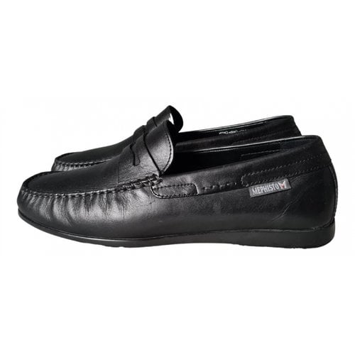 Pre-owned Mephisto Leather Flats In Black