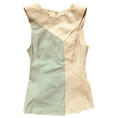Pre-owned Drome Leather Top In Beige