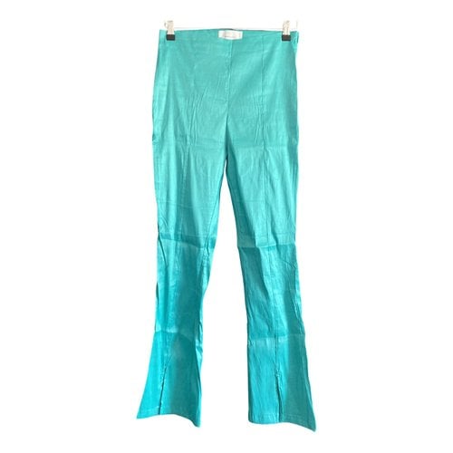 Pre-owned Hosbjerg Slim Pants In Turquoise