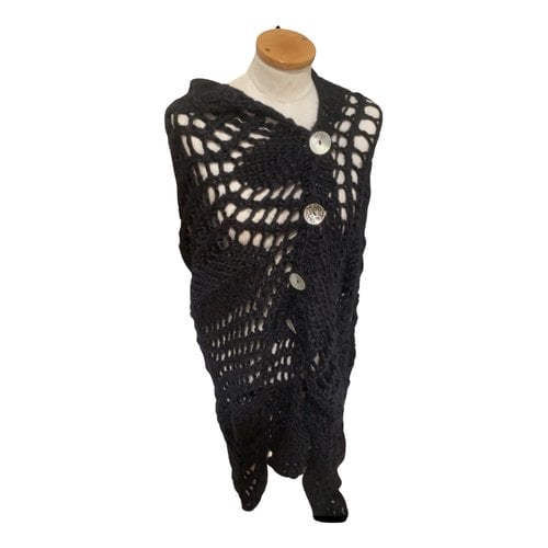 Pre-owned Miss Sixty Wool Cape In Black