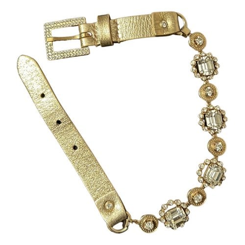 Pre-owned Dolce & Gabbana Leather Necklace In Gold