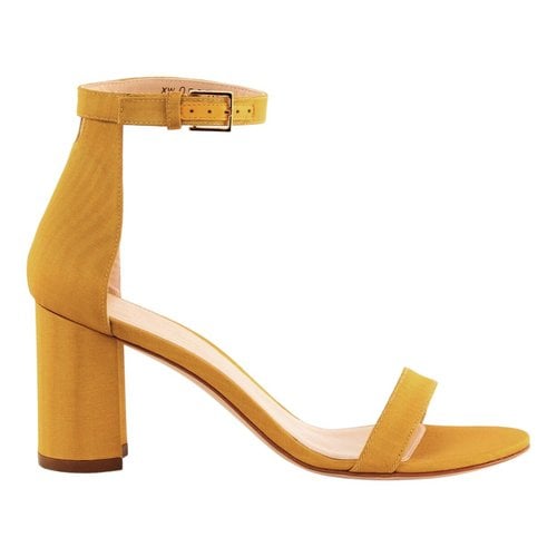 Pre-owned Stuart Weitzman Leather Sandal In Yellow
