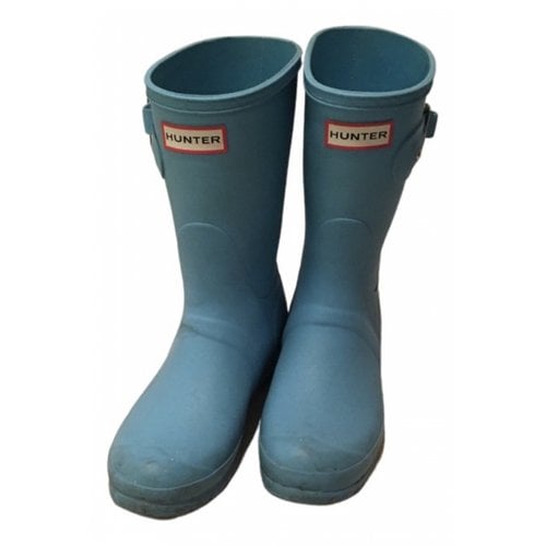 Pre-owned Hunter Wellington Boots In Blue
