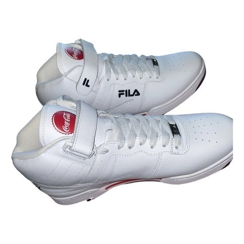 Pre-owned Fila Leather High Trainers In White