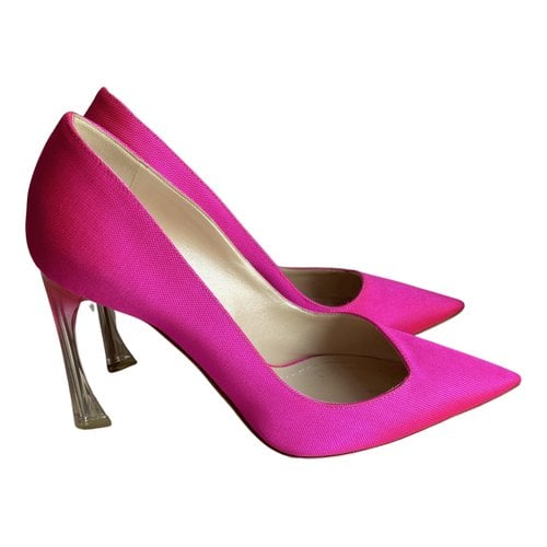 Pre-owned Dior Cloth Heels In Pink