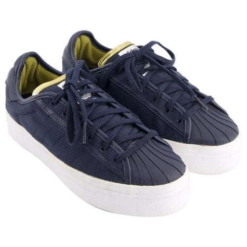 Pre-owned Adidas Originals Cloth Trainers In Navy
