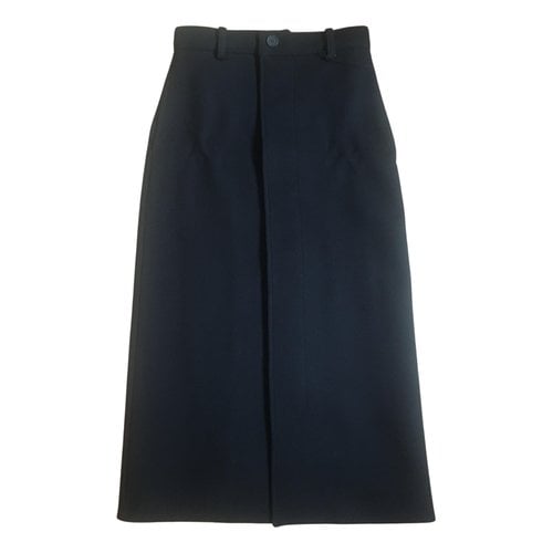 Pre-owned Balenciaga Wool Mid-length Skirt In Black