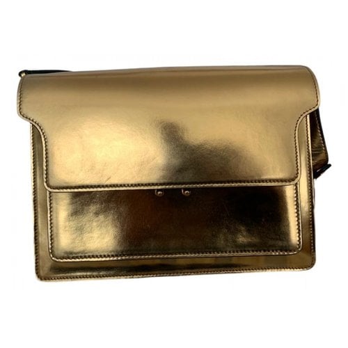Pre-owned Marni Trunk Leather Handbag In Gold