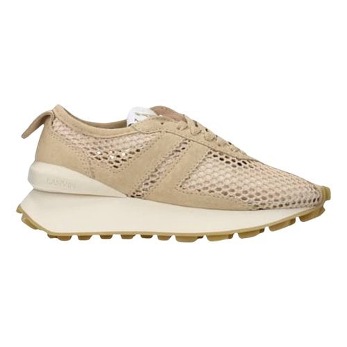 Pre-owned Lanvin Cloth Trainers In Beige