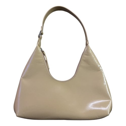 Pre-owned By Far Baby Amber Leather Handbag In Beige