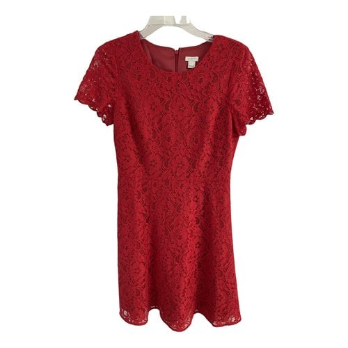Pre-owned Jcrew Lace Mini Dress In Red