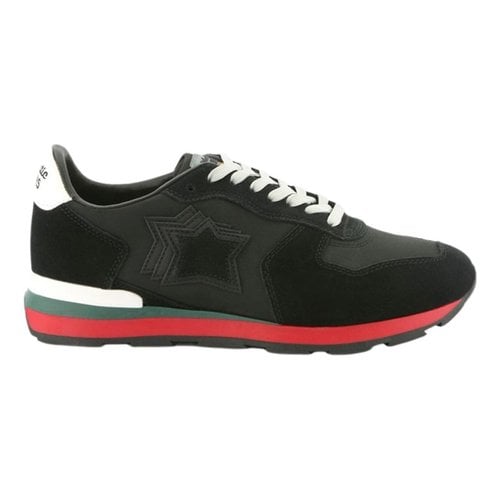 Pre-owned Atlantic Stars Leather Low Trainers In Black