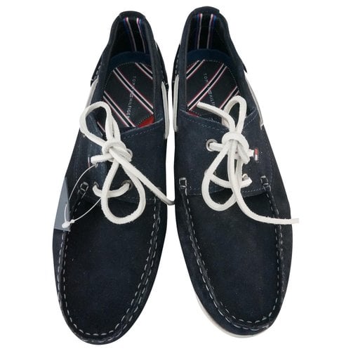Pre-owned Tommy Hilfiger Flats In Blue