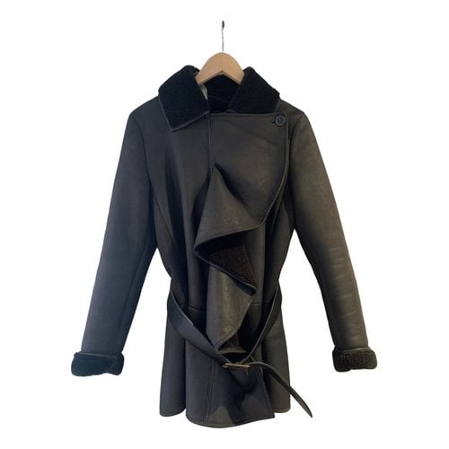 Pre-owned Roland Mouret Faux Fur Jacket In Black