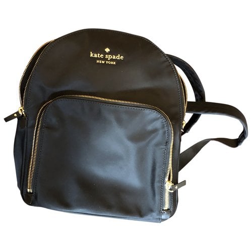 Pre-owned Kate Spade Cloth Backpack In Black