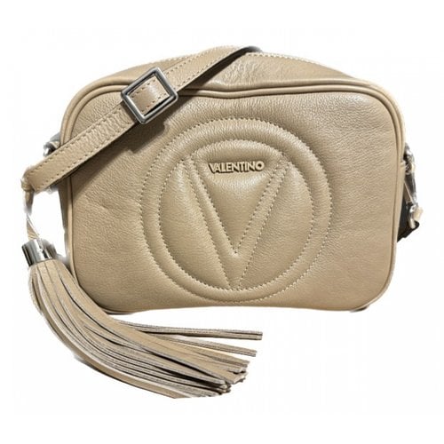Pre-owned Valentino By Mario Valentino Leather Crossbody Bag In Beige