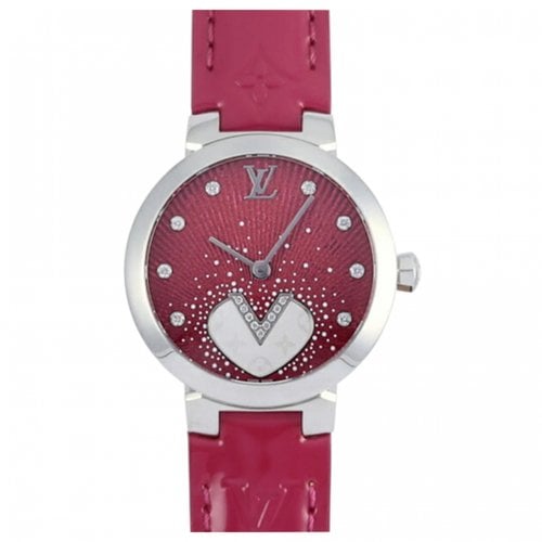 Pre-owned Louis Vuitton Tambour Watch In Pink