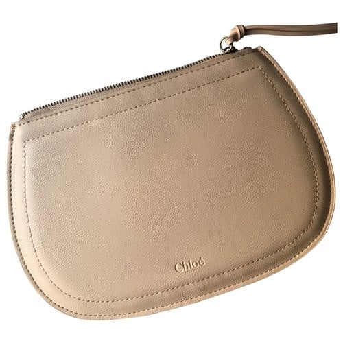 Pre-owned Chloé Vegan Leather Clutch Bag In Pink