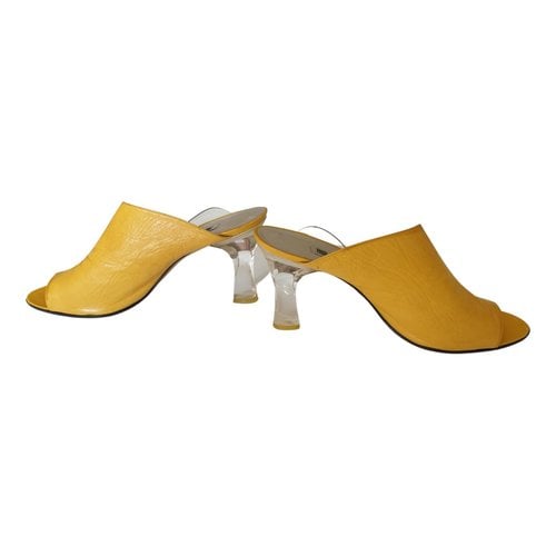 Pre-owned Lanvin Leather Sandals In Yellow