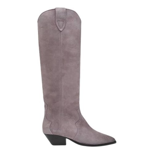 Pre-owned Isabel Marant Duerto Cowboy Boots In Purple