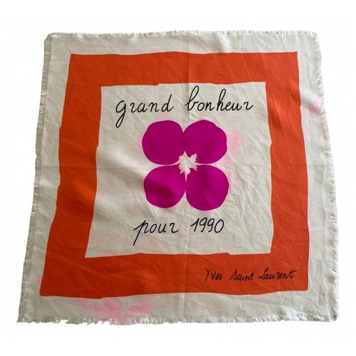Pre-owned Saint Laurent Silk Scarf In Multicolour