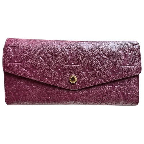 Pre-owned Louis Vuitton Leather Clutch Bag In Burgundy