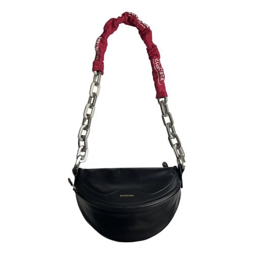 Pre-owned Balenciaga Souvenir Xs Leather Crossbody Bag In Black