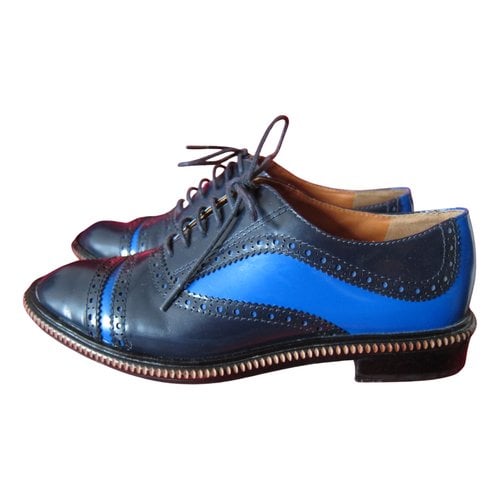 Pre-owned Marc By Marc Jacobs Leather Lace Ups In Blue
