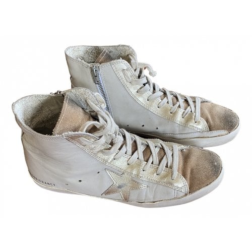 Pre-owned Golden Goose Francy Leather Trainers In Gold