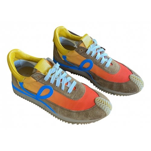 Pre-owned Loewe Flow Runner Leather Trainers In Multicolour