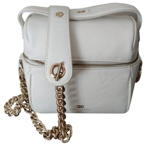 Pre-owned Elisabetta Franchi Leather Handbag In White