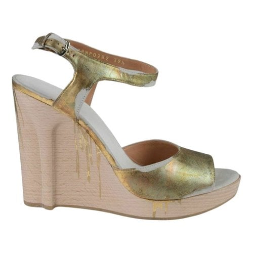 Pre-owned Maison Margiela Leather Sandal In Gold
