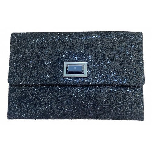 Pre-owned Anya Hindmarch Leather Clutch Bag In Black