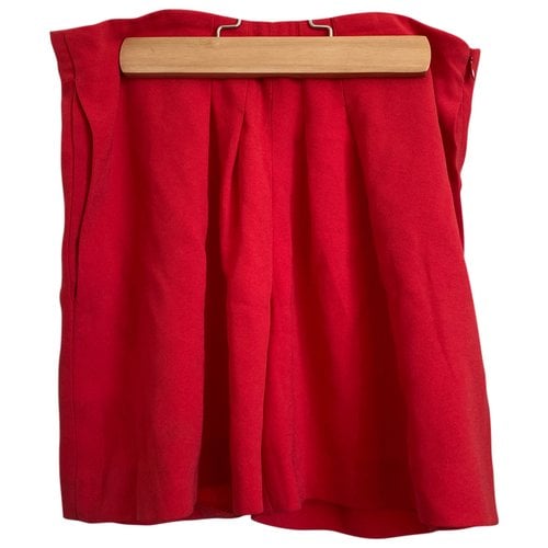 Pre-owned Maje Silk Mini Short In Red