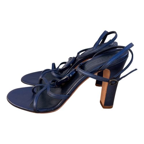 Pre-owned Alexander Mcqueen Leather Sandal In Blue