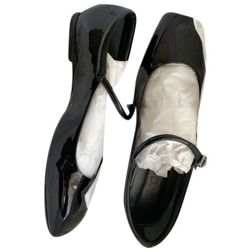 Pre-owned Aeyde Patent Leather Ballet Flats In Black