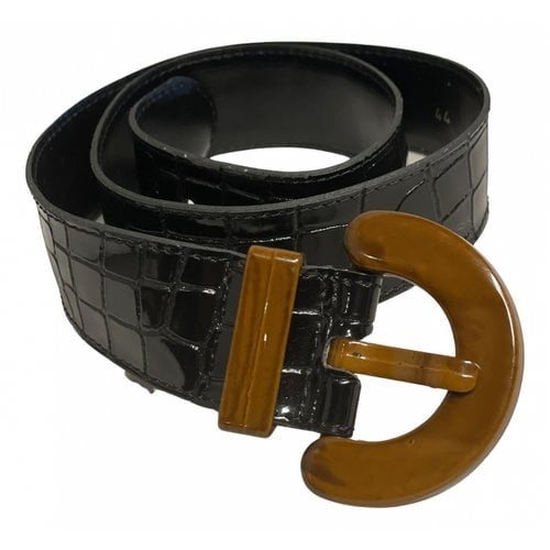 Pre-owned Roccobarocco Leather Belt In Black