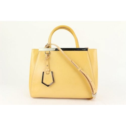 Pre-owned Fendi 2jours Leather Tote In Yellow