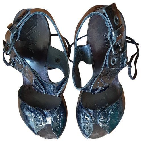 Pre-owned Marsèll Patent Leather Sandals In Navy
