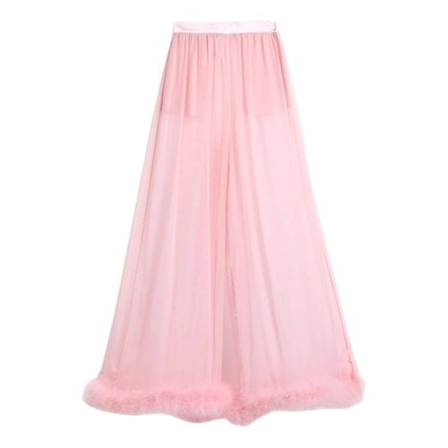 Pre-owned Dolce & Gabbana Silk Large Pants In Pink
