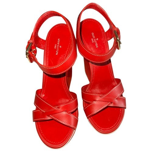 Pre-owned Louis Vuitton Leather Sandal In Red