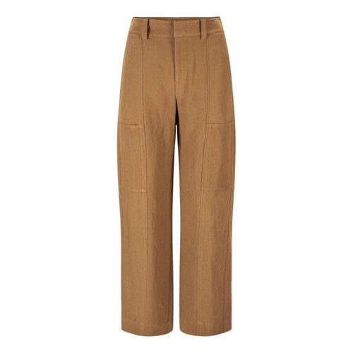 Pre-owned Vince Linen Straight Pants In Brown